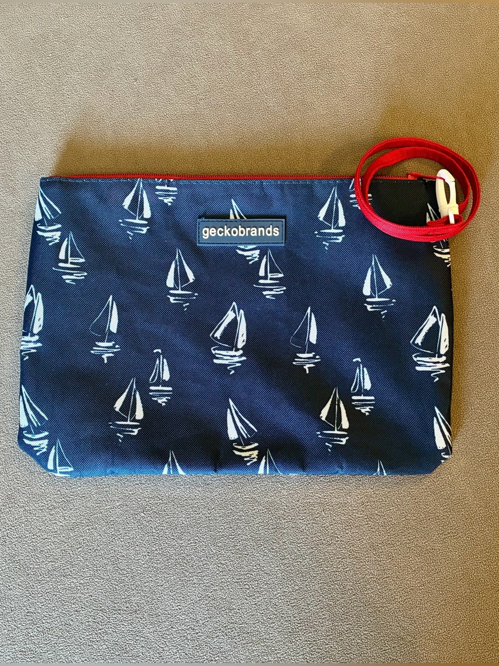 Geckobrands Navy Sailboat Travel Pouch - Like New